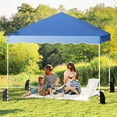thumbnail image 2 of Gymax 10 X 10 FT Pop up Canopy Tent Portable Foldable Patio Shelter w/ Wheeled Bag Blue, 2 of 10