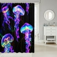 Cartoon Jellyfish Shower Curtain Sea Animal Waterproof Bathroom Curtain