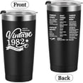 thumbnail image 2 of 1982 40th Birthday Gift for Women and Men - 40th Gifts for Parents - 40th Class Reunion - Mom Dad Wife Husband Present - 20oz Tumbler Cup（black）, 2 of 5