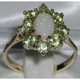 thumbnail image 2 of LBG British Made 10k Yellow Gold Natural Opal & Peridot Womens Statement Ring - 33 size options - Size 5.75, 2 of 5