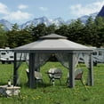 thumbnail image 3 of 13 x 13 Ft Pop Up Hexagonal Gazebo, Outdoor Canopy Shelter, Pop up Gazebos Tent with Netting and Strong Steel Frame for Patio Lawn Backyard and Deck, 3 of 7