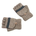 thumbnail image 2 of Utoimkio Kids Fingerless Gloves Convertible Flip Top Gloves Winter Warm Knit Half Finger Mitten for Kids Boy Girls 8-12 Years, 2 of 4