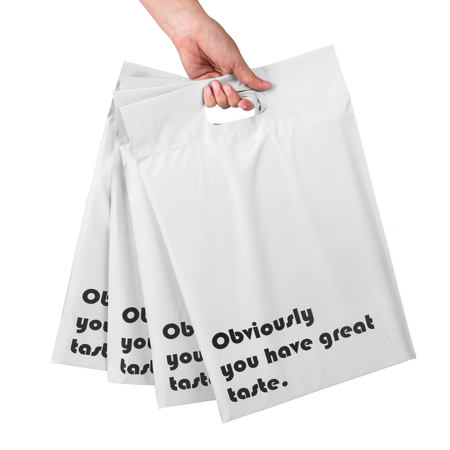 RUSPEPA Poly Mailers 10x13 Inch White with Buildin Handle Shipping