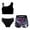 Black, variant on YONGHS Girls Swimsuits 3 Piece Tankini Bathing Suit Set Teen Print Bikini Swimwear with Swim Shorts Lily 10