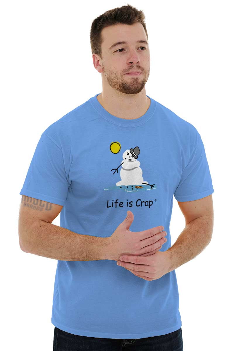 Ironic Sunny Outside Snowman Melting Men's Graphic T Shirt Tees Brisco