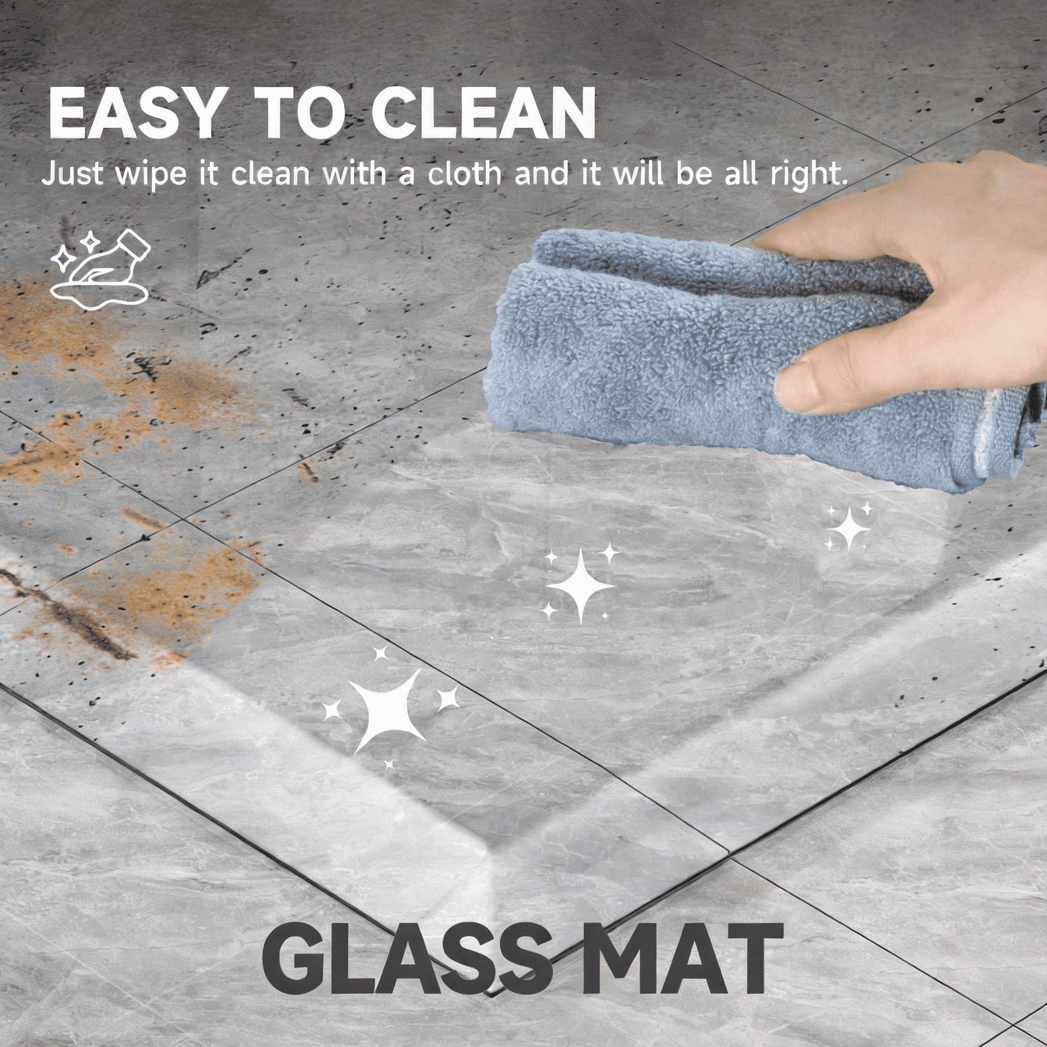 50x44-Inch Tempered Glass Chair Mat with Beveled Edge, 5mm Thick Floor Mat and Office Chair Mat for Carpet and Hardwood Floors, 1000 lb, Transparent