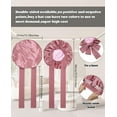 thumbnail image 3 of Satin Bonnet for Sleeping, Double Layer Hair Bonnet with Elastic Tie Band, Soft Night Cap for Curly and Straight Hair(Bean Paste + Pink), 3 of 6