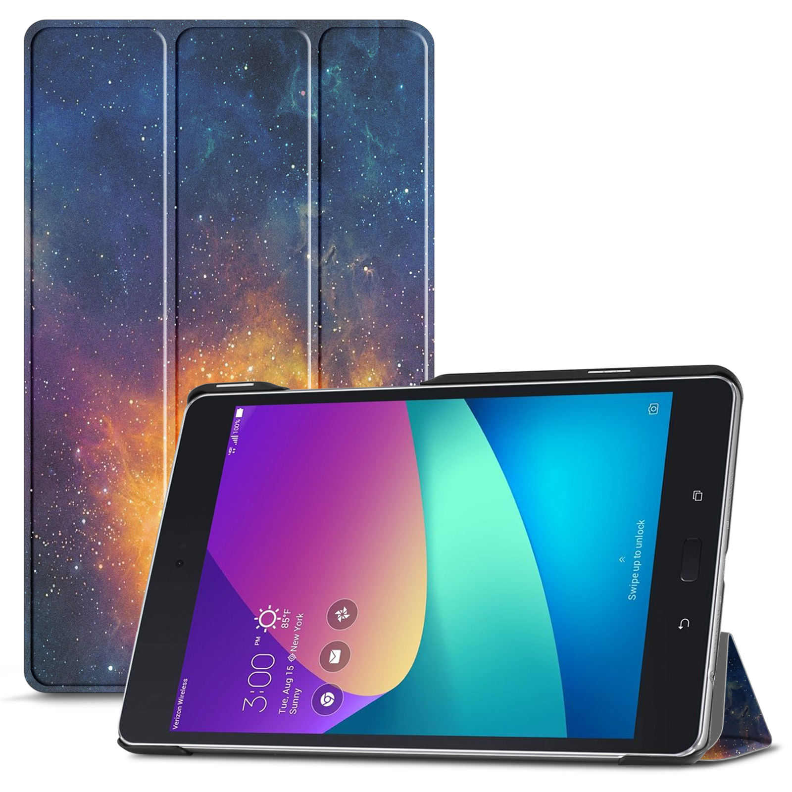 Infiland Case for Verizon ASUS ZenPad Z8s Auto Sleep/ Wake TriFold Ultra Slim Stand Smart