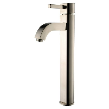 Kraus C-GVS-901-19mm-1007 Clear Aquamarine Glass Vessel Sink and Ramus Faucet