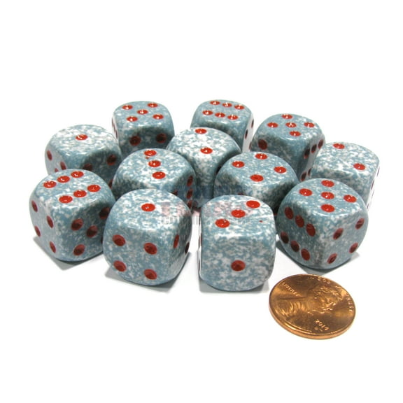 Chessex Speckled 16mm D6 Dice Block (12 Dice) - Air #25700