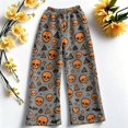 thumbnail image 5 of Trgacdwlo Halloween Lounge Pants Women Fleece Vintage Ghost Pattern Pajama Bottoms Women Winter Warm Womens Fuzzy Pajama Pants, 5 of 6