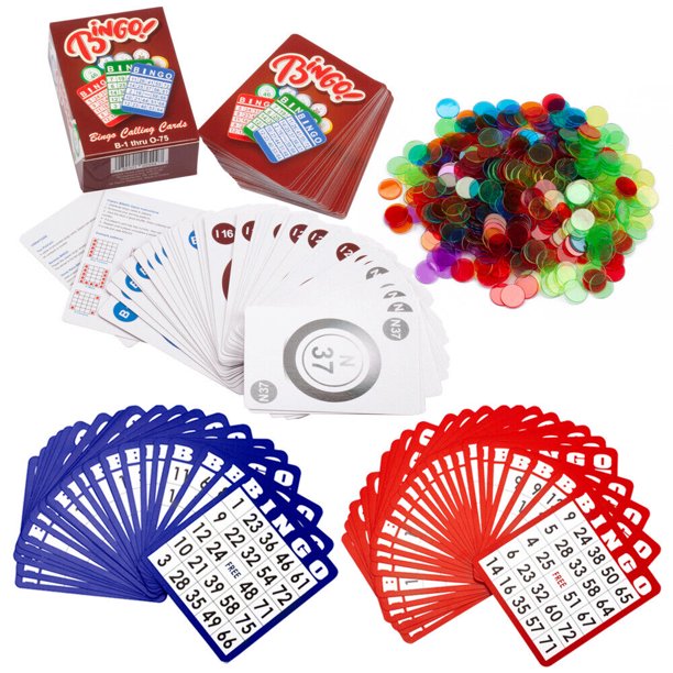 Bingo Game Set with 50 Bingo Cards, 500 Bingo Chips & Deck Bingo