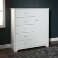 thumbnail image 1 of South Shore Vito Door Chest with 5 Drawers for Adult, in Pure White, 1 of 11