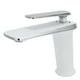 thumbnail image 2 of Grifo de baño moderno con suministro de agua fría y caliente, acabado en plata blanca, estilo nórdico, grifo para lavabo G1/2, 2 of 8