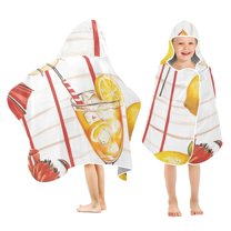 Yayeee Kids Hooded Towels Toddler Soft Absorbent Beach Bathing Wrap 50" x 23.5", Beach Crab