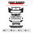 thumbnail image 2 of Ikon Motorsports Front Bumper Cover, Compatible with 2016-2021 Honda Civic, Type R Style Unpainted Black PP Replacement Conversion Bodykit with Upper and Lower Grille, 2 of 7