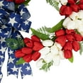 thumbnail image 3 of Northlight Tulip Patriotic Wreath with Star Bow - 24", 3 of 7