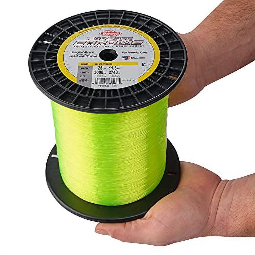 Berkley ProSpec® Chrome Monofilament Fishing Line, Hi-Vis Yellow, 20 lb Test Strength, 3000 yd