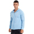 thumbnail image 2 of Doomiva Men's UPF 50+ UV Full Zip Sun Protection Jacket Hoodie Long Sleeve Outdoor Fishing Hiking Blue L, 2 of 7