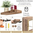 thumbnail image 4 of Sorbus Floating Shelves for Wall Set of 3 - Bathroom Shelves for Wall Storage, Over Toilet, Bedroom, Farmhouse, Wall Decor - 2 Floating Shelves with Invisible Brackets & 1 Rectangular Box, 4 of 7
