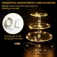 Vdomus Acrylic 4 Tier Cupcake Stand with LED Lights Cupcake Tower and
