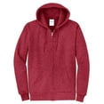 thumbnail image 5 of Port & Company PC78ZH Mens Core Fleece Full-Zip Hooded Sweatshirt, Heather Red - Large, 5 of 6