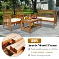 thumbnail image 5 of Ktaxon 4 Pcs Outdoor Acacia Wood Sofa Furniture Set Cushioned Chair Coffee Table Garden, 5 of 9