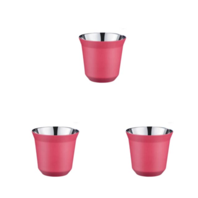 Kearding Tazas de café de acero inoxidable, doble pared, segura, antiescaldado, taza de aislamiento de agua de té de 80ML para oficina de Type1 NO1