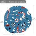 thumbnail image 2 of Cartoon Nautical Sea Pattern Round Soft Area Rugs 2.6ft Anti-Slip Cute Circle Carpet for Teen Girls Room, Circular Rug for Nursery Room, Dorm, Cute Room Decor for Baby, 2 of 7