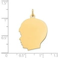 thumbnail image 2 of Beautiful 14k Plain Large .011 Gauge Facing Left Engravable Boy Head Charm, 2 of 2