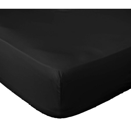 Microfiber Fitted Bed Sheet (King, Black) Wrinkle, Fade & Stain Resistant - Hypoallergenic- 1800 Series Fitted Queen Bed Sheet - Deep Pocket Bed Sheet- Lux Decor Collection