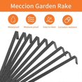 thumbnail image 2 of Mini Garden Rake 16 Inch 9 Root Steel Hand Fan Leaf Rake with Ergonomic Comfort Grip & Rust Resistant - Gardening, 2 of 4