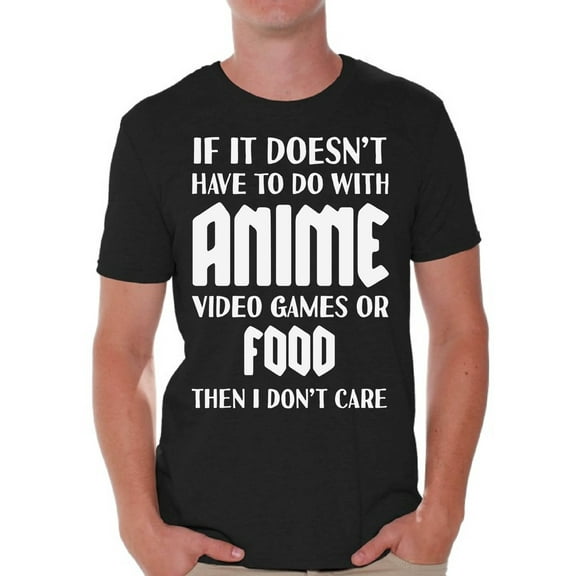 I Don't Care T Shirt for Men Sarcastic Tee Men's Novelty Top Video Game Kawaii Manga Anime Shirt