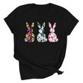 thumbnail image 5 of VBTAPA Womens Easter T-shirts Funny Cute Bunny Eggs Print Round Neck Short Sleeve Tops Novelty Holiday Graphic Tees Prime Sales Today Black XL, 5 of 6