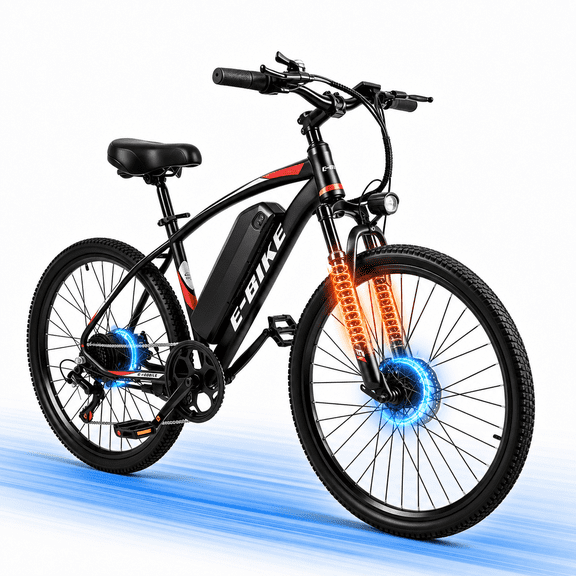 26 Inch Electric Bike for Adults, 500W Peak Motor, 19.9 mph Top Speed, Removable 36V12Ah Battery, 7-Speed Electric commuter Bike for Commuting, Shopping, Trip UL 2849