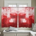 thumbnail image 4 of Abstract Red Sheer Curtains 54 Inches Length 2 Panels Set, Window Sheer Curtains for Living Room/Bedroom, Contemporary Street Art Retro White Painting Light Filter Rod Pocket Curtain 52'' x 54'' x 2, 4 of 7