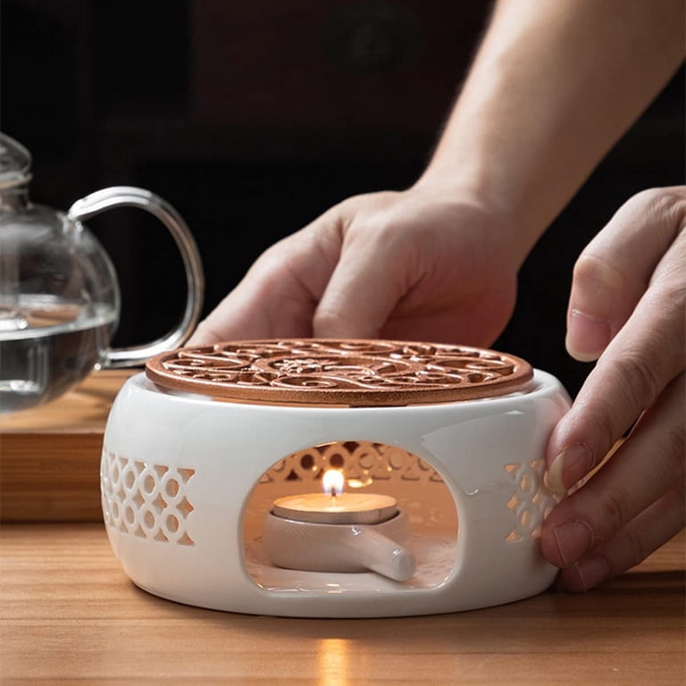 Ceramic Tea Warmer Stove Samovar Candle Camping Portable Japanese Tea Fire Stove Travel Catering Tea Heater
