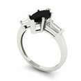 thumbnail image 2 of Three-Stone Engagement Ring for Women - 2ct Natural Onyx in 14K White Gold Promise Ring, 2 of 6