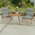 thumbnail image 3 of Jordan Manufacturing 44" x 22" Conway Smoke Grey Stripe Rectangular Outdoor Chair Cushion with Ties and Hanger Loop, 3 of 14