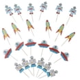 thumbnail image 1 of 24 Piezas Sunnimix Rocket Cupcake Picks para Cumpleaños de Niños, 1 of 8