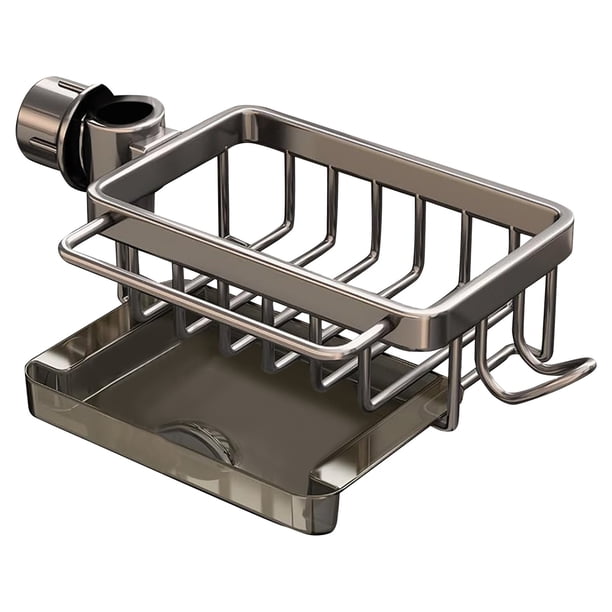 Organizador para grifo de fregadero de cocina, soporte para esponja sobre el grifo, organizador para fregadero de cocina, estante organizador multifunción para tubería