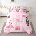 thumbnail image 2 of Manfei Merry Christmas 7-Piece Twin Bedding Sets,Xmas Nutcracker Soldier Bedding Comforter Set,Pink Princess Elf Sheet Sets For Child,Breathable Home Decor Reversible, 2 of 8