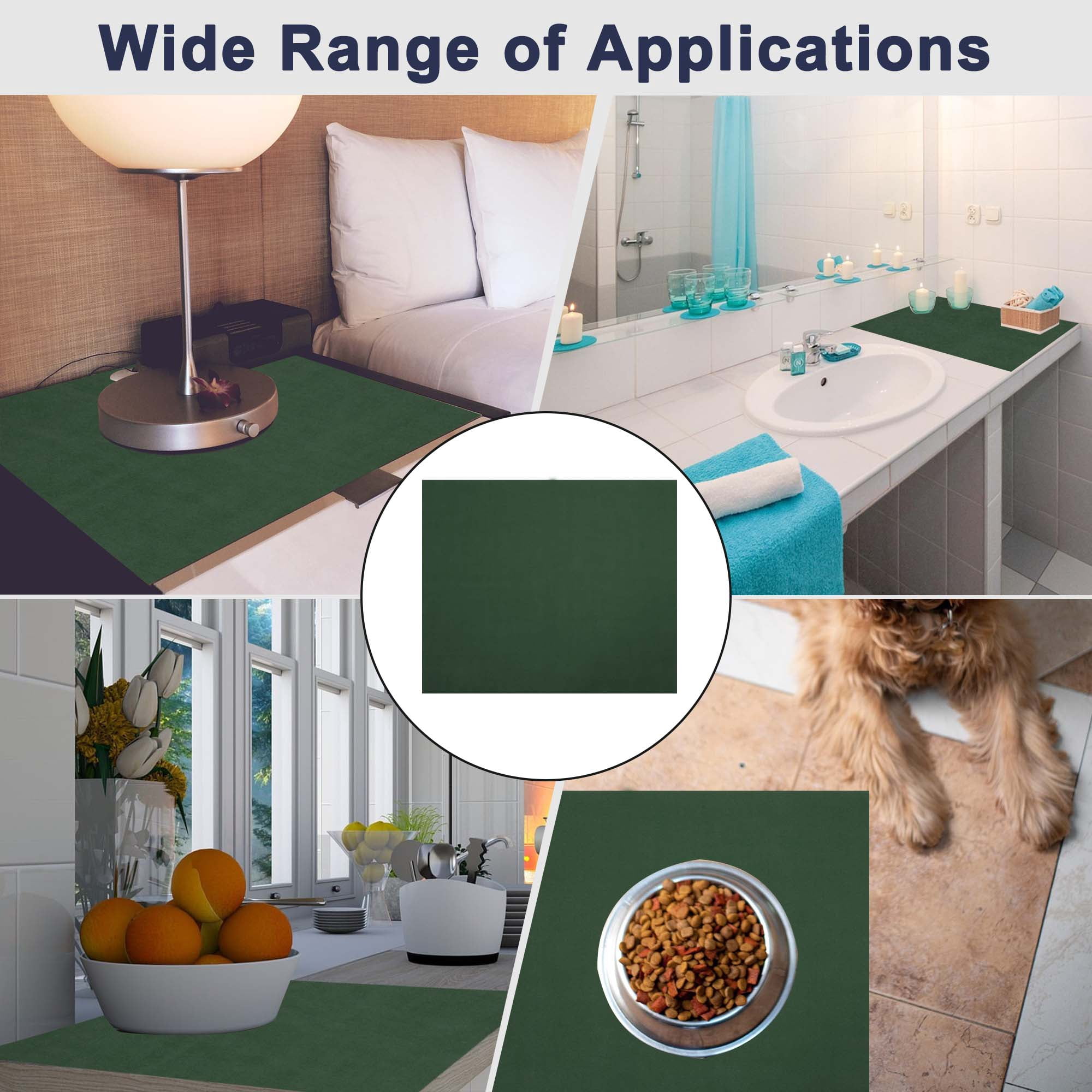 Unique Bargains Dust Cover Pad Washer and Dryer Covers Deep Green 23.62"x23.62"x0.12"