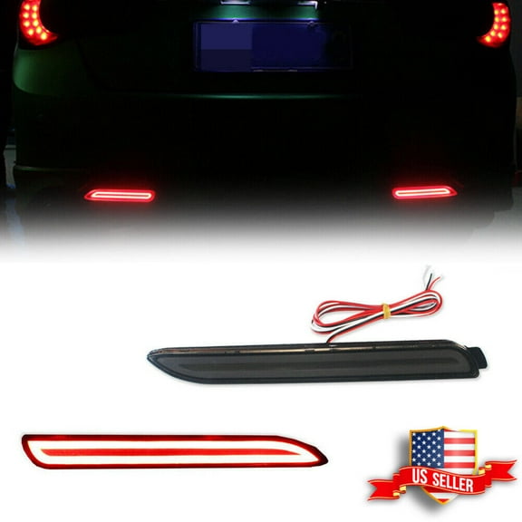 GTINTHEBOX  2X Smoked Lens Red LED Rear Bumper Reflector Brake Tail Light For Lexus ISF RCF
