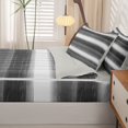 thumbnail image 5 of Homewish Gray Horizontal Stripes Zipper Twin Comforter Sets with Fitted Sheet and 2 Pillowcases,Aesthetic Artwork Zipper Bedding Set,Light Gray Reversible,4pcs, 5 of 8