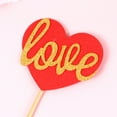 thumbnail image 5 of Valentine's Day Heart Cake Toppers Romantic Cupcake Ornament Picks for Cake Decoration Red Paper 20pcs, 5 of 8