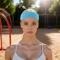 thumbnail image 2 of Unique Bargains 1 Pc Breathable Headband Sweat Headband for Sport Lake Blue, 2 of 6