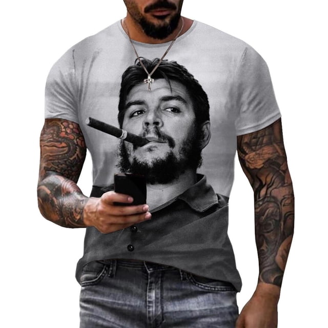 Camiseta con estampado 3D de Hero Che Guevara para hombre, camisa de manga corta con cuello redondo, ropa de calle de gran tamaño Harajuku, Tops para niños