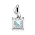 thumbnail image 4 of Sterling Silver Rhodium Plated Dia. & Aquamarine Square Pendant QP2989AQ, 4 of 4