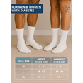thumbnail image 3 of Special Essentials Diabetic Socks for Men & Women – 6 Pairs of Non-Binding Moisture-Wicking Neuropathy Socks – Crew Length, White, 10-13, 3 of 7